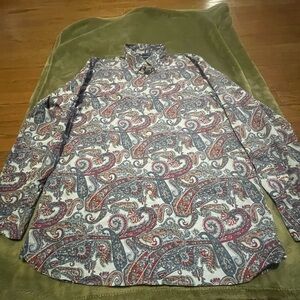 Cremieux Paisley Long Sleeve Shirt - Size L  Vibrant Paisley pattern.